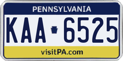 PA license plate KAA6525