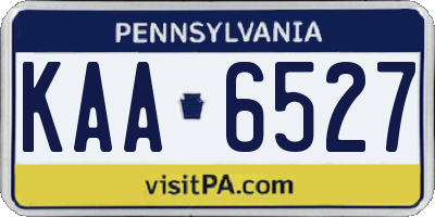PA license plate KAA6527