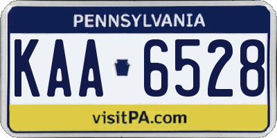PA license plate KAA6528