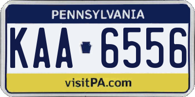 PA license plate KAA6556
