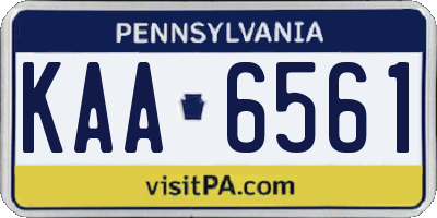 PA license plate KAA6561