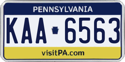 PA license plate KAA6563