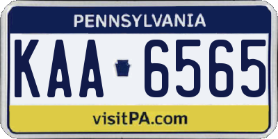 PA license plate KAA6565