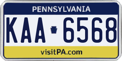 PA license plate KAA6568