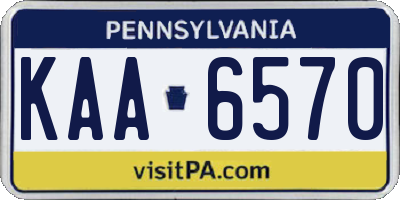 PA license plate KAA6570