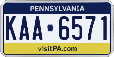 PA license plate KAA6571