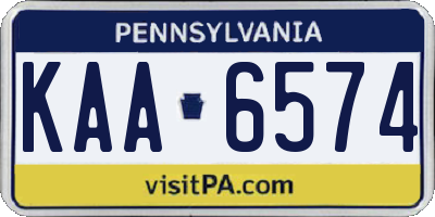 PA license plate KAA6574