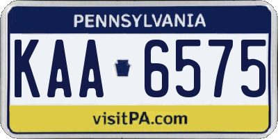 PA license plate KAA6575