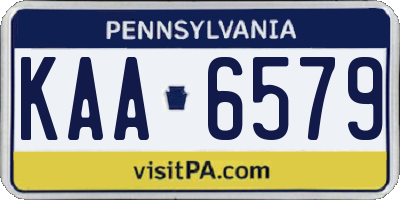 PA license plate KAA6579