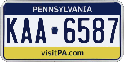 PA license plate KAA6587