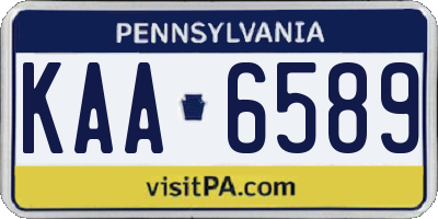 PA license plate KAA6589