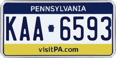 PA license plate KAA6593