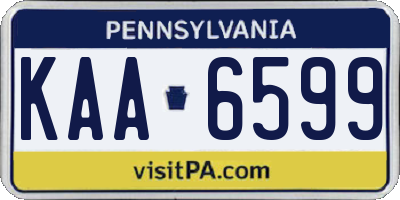PA license plate KAA6599