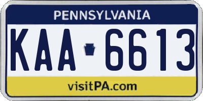 PA license plate KAA6613