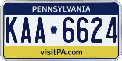 PA license plate KAA6624