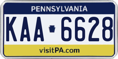 PA license plate KAA6628
