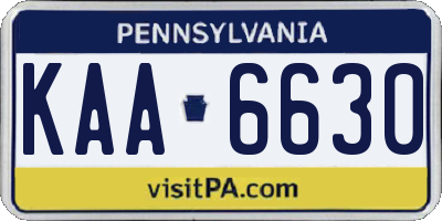 PA license plate KAA6630