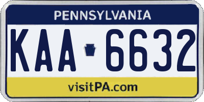 PA license plate KAA6632