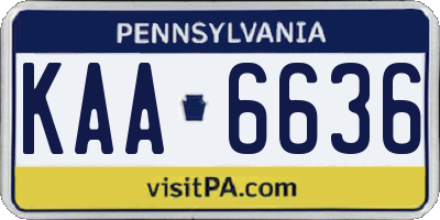 PA license plate KAA6636