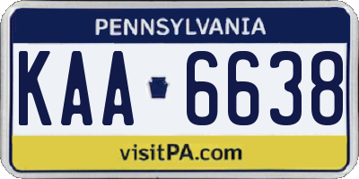 PA license plate KAA6638
