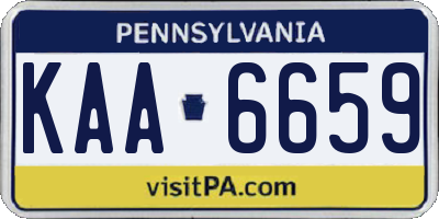 PA license plate KAA6659