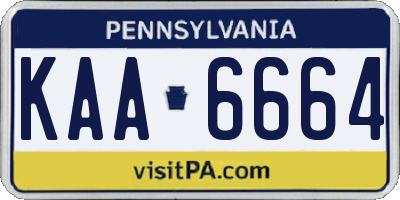 PA license plate KAA6664