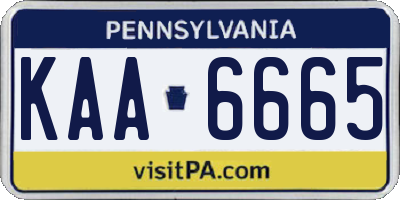 PA license plate KAA6665