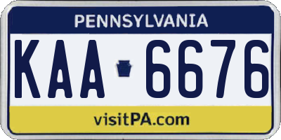 PA license plate KAA6676