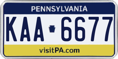 PA license plate KAA6677