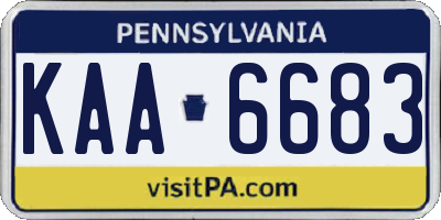PA license plate KAA6683