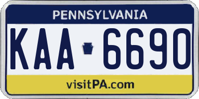 PA license plate KAA6690