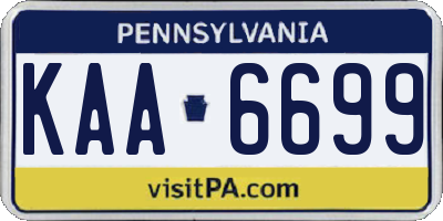 PA license plate KAA6699