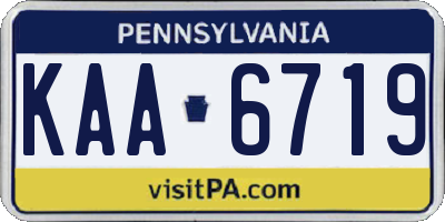 PA license plate KAA6719