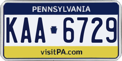 PA license plate KAA6729