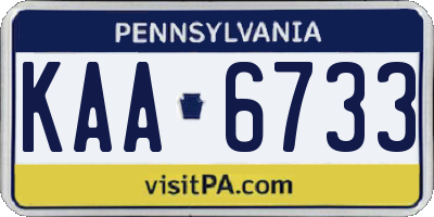 PA license plate KAA6733