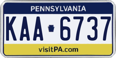 PA license plate KAA6737