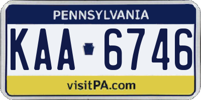PA license plate KAA6746