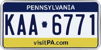 PA license plate KAA6771