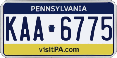PA license plate KAA6775