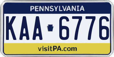 PA license plate KAA6776