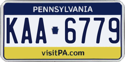 PA license plate KAA6779