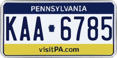 PA license plate KAA6785