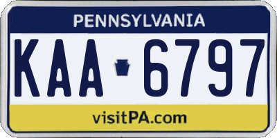 PA license plate KAA6797