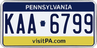 PA license plate KAA6799