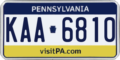 PA license plate KAA6810