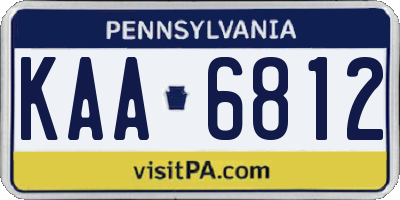 PA license plate KAA6812