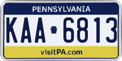 PA license plate KAA6813