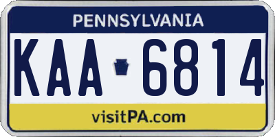 PA license plate KAA6814