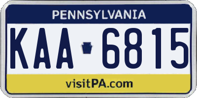PA license plate KAA6815