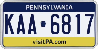 PA license plate KAA6817